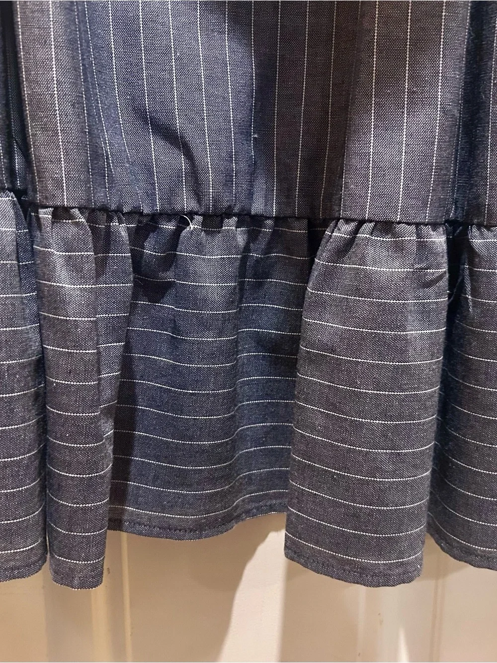 Slate Pinstripe Belted Midi Dress - Picture 7 of 8